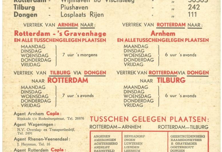 Dienstregeling. Collectie 622-650