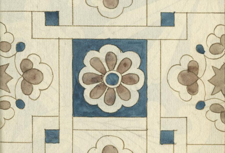 Tekening, bloemmotieven. Collectie 4030, nummer 3195-21